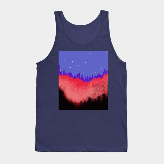 Abstract Burning Jungle Shining City Tank Top by saturnswamp